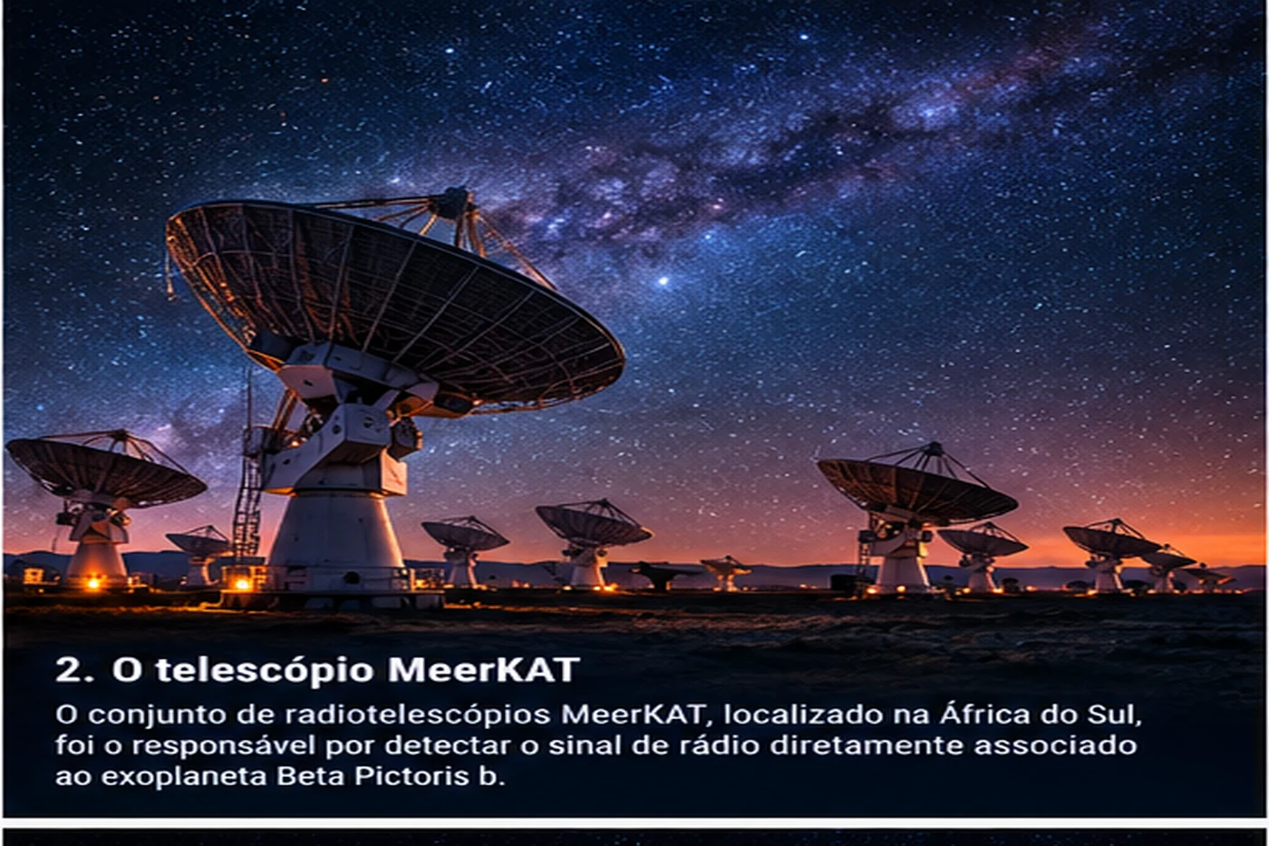 Radiotelescópio MeerKAT detecta sinal do exoplaneta